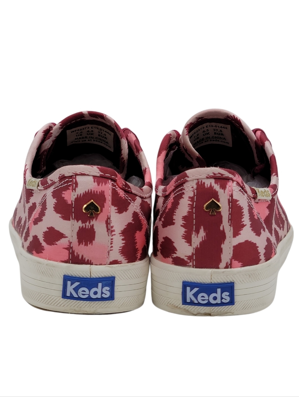 Keds Kate Spade Sneakers Women Size 7 Pink Burgundy Satin Velvet Shoelaces Logo - Picture 9 of 13